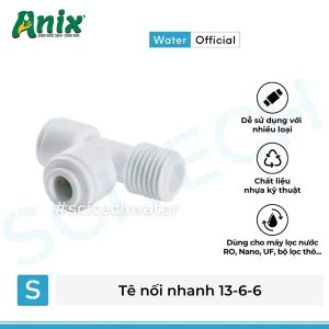 Tê nối nhanh ren 13 ra 2 đầu dây 6 dùng trong máy lọc nước